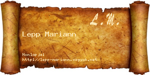 Lepp Mariann névjegykártya