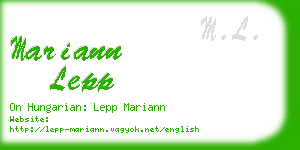 mariann lepp business card